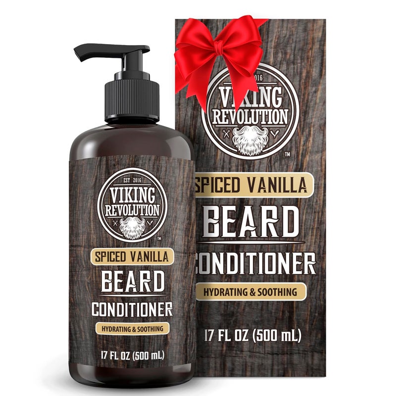 Viking Revolution Spiced Vanilla Beard Conditioner for Men with Argan Oil and Jojoba Oil - Beard Softener and Strengthener Natural Beard Conditioner with Beard Oil - Beard Care Moisturizer (17oz) - Image 1