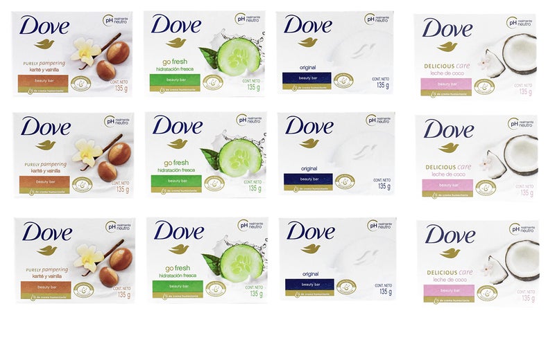 Dove صابون دوف بيوتي بار، مجموعة من 12 رائحة متنوعة - Image 1