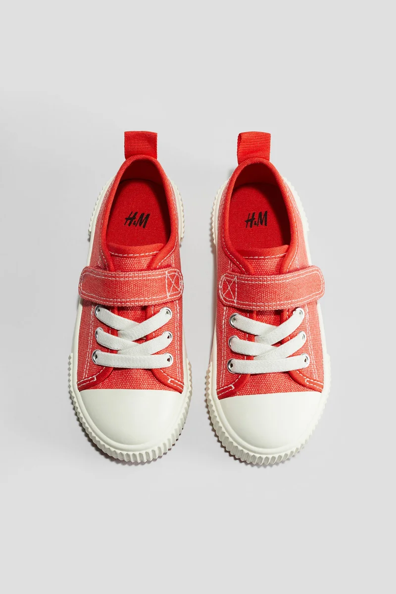 اتش اند ام Cotton canvas trainers