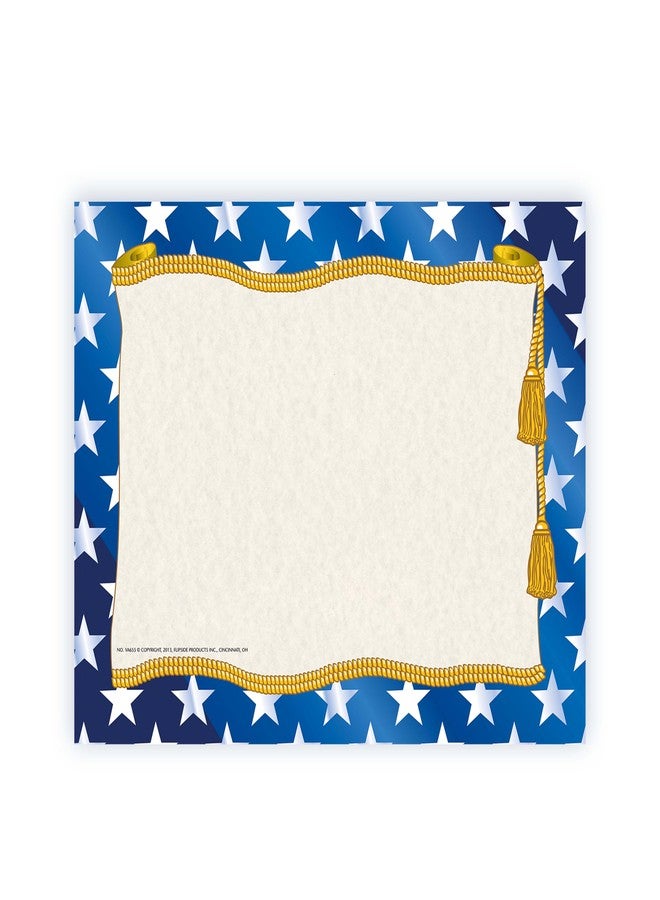Hayes Stars Certificate Border Paper, Patriotic Blue & Gold Certificate Paper, Customizable Awards, Diplomas & Invitations, Full-Color Matte Finish, 8.5" x 11" - 50 Pack - Image 1