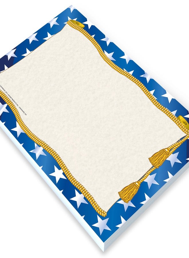 Hayes Stars Certificate Border Paper, Patriotic Blue & Gold Certificate Paper, Customizable Awards, Diplomas & Invitations, Full-Color Matte Finish, 8.5" x 11" - 50 Pack - Image 2