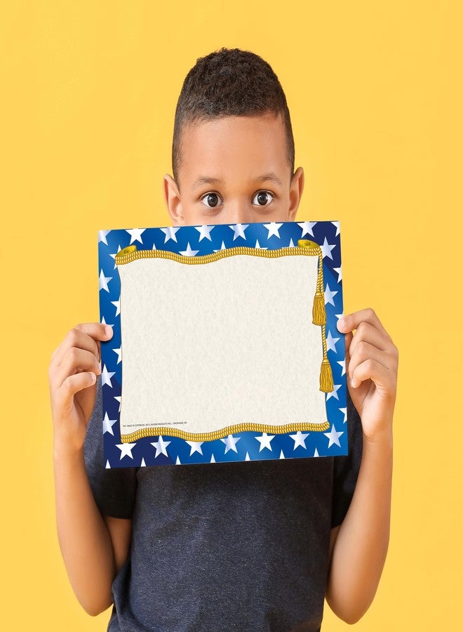 Hayes Stars Certificate Border Paper, Patriotic Blue & Gold Certificate Paper, Customizable Awards, Diplomas & Invitations, Full-Color Matte Finish, 8.5" x 11" - 50 Pack - Image 3