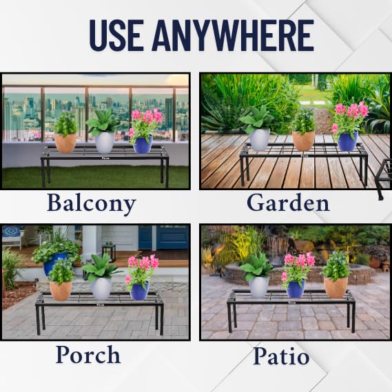 Niyara || Metal Planter Stand || Flower Pot Stand for Planters || Plant Stand Indoor | (Long 61 cm/ 24 inches, Set of 2, Height 8 inch) - Image 4