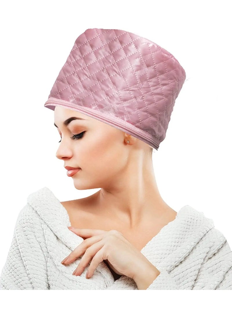 Generic Hair Care Thermal Head Spa Cap Treatment with Beauty Steamer Nourishing Heating Cap, Spa Cap For Hair, Spa Cap Steamer,Hair Thermal Treatment Nourishing Hat For Women at home.(pink color)  - Image 2