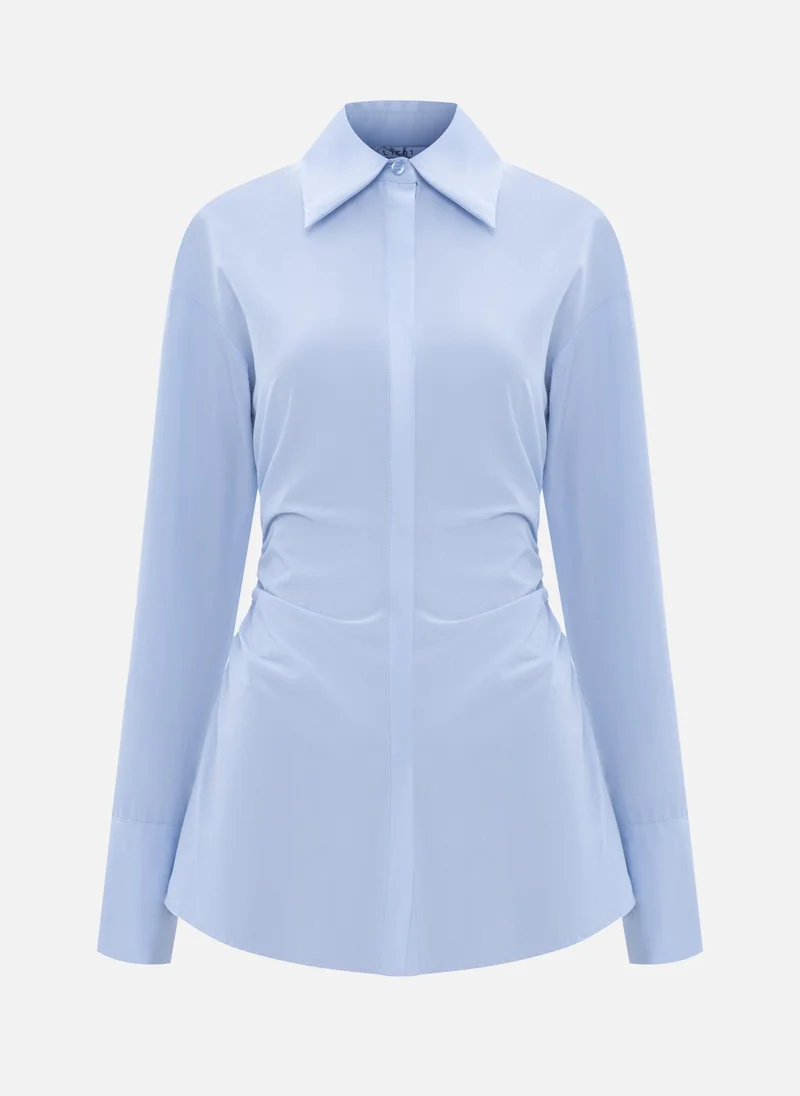 ليتشي قميص ملائم مع تجمعات جانبية