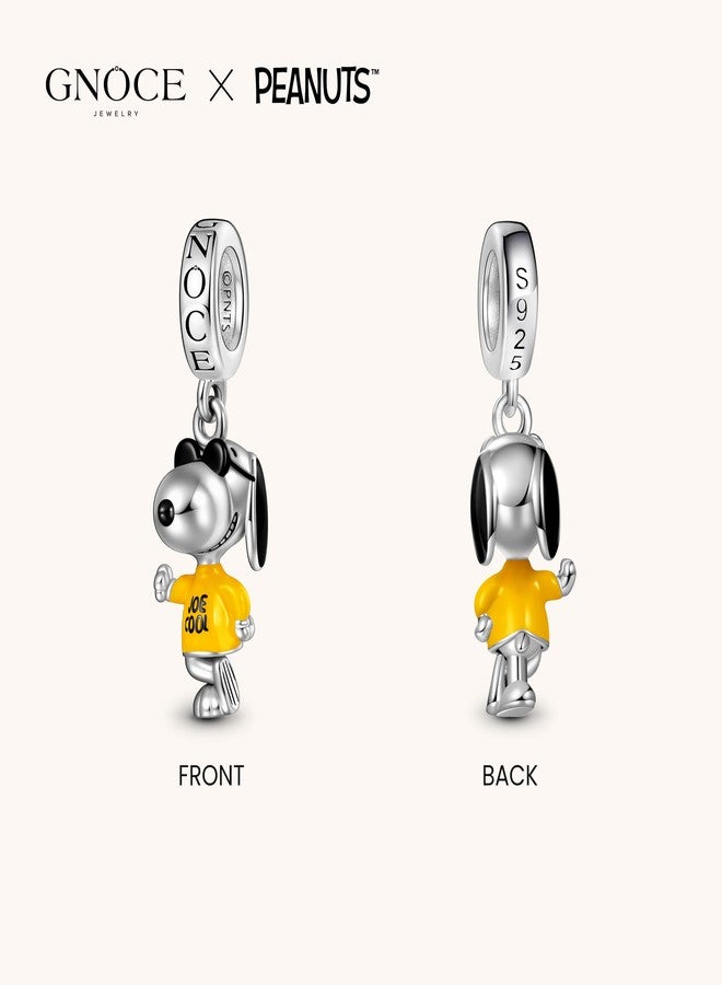 GNOCE Peanuts Snoopy Joe Cool Dangle Charm Bracelet for Women, S925 Sterling Silver Dangle Charms for Women Wife, Valentine‘s Day, Mother’s Day Jewelry - Image 4