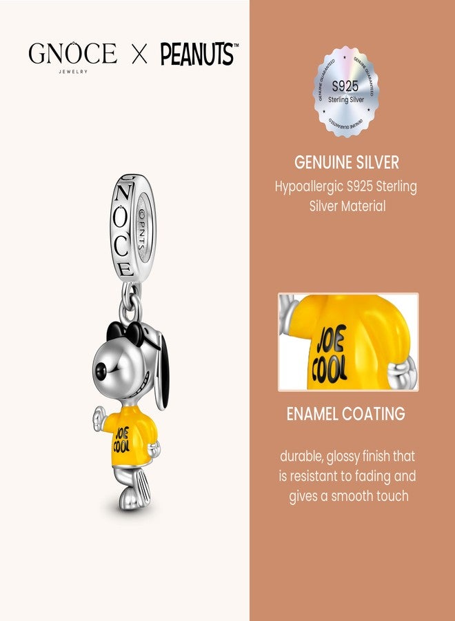 GNOCE Peanuts Snoopy Joe Cool Dangle Charm Bracelet for Women, S925 Sterling Silver Dangle Charms for Women Wife, Valentine‘s Day, Mother’s Day Jewelry - Image 5