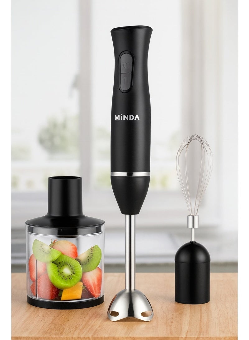 MiNDA 4-in-1 Hand Blender HB-2051S – Powerful Juice Maker with Stainless Steel Stick Blender, Whisk & Chopper | Ideal for Juices, Smoothies, Baby Food & Daily Kitchen Use - Image 5