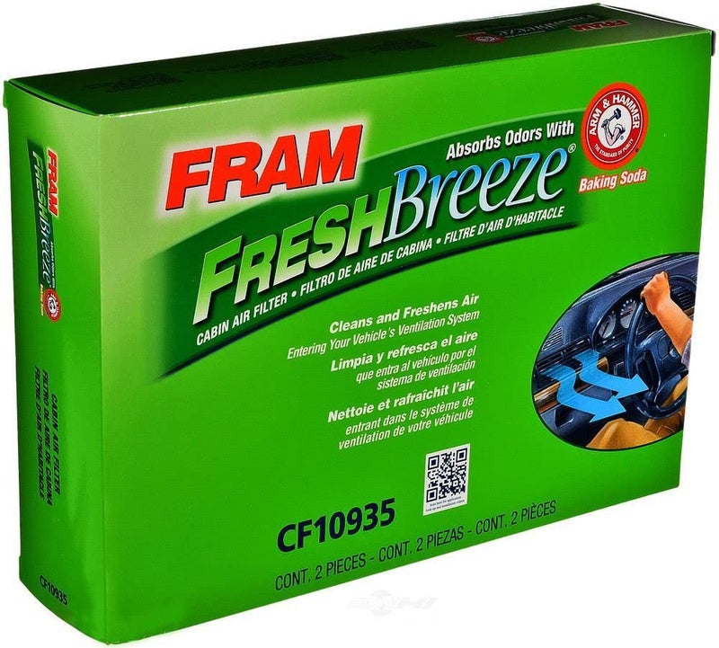 FRAM Fresh Breeze Cabin Air Filter Replacement for Car Passenger Compartment w/ Arm and Hammer Baking Soda, Easy Install, CF10935 for Select Mercedes-Benz Vehicles , white - Image 4