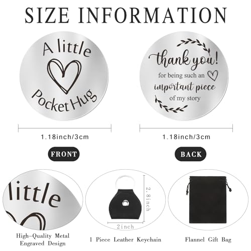 Sureio Pocket Hug Token Gift Long Distance Relationship Keepsake Inspirational Gift Keychain Christmas(Important Piece of My Story) - Image 2