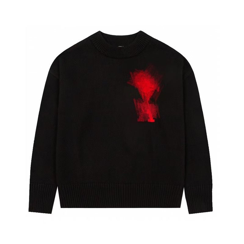 New Tops, Trendy Brand Embroidered Heart Knitted Sweaters, V Neck, Round Neck, Versatile, Same Style For Men And Women, Drop Shipping - Image 1