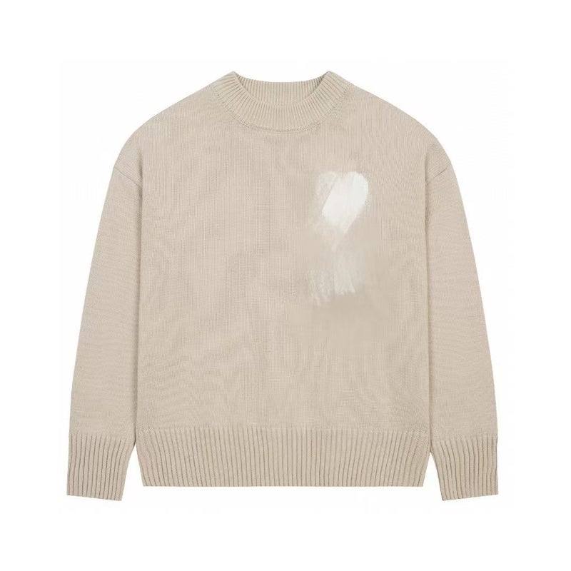 New Tops, Trendy Brand Embroidered Heart Knitted Sweaters, V Neck, Round Neck, Versatile, Same Style For Men And Women, Drop Shipping - Image 5
