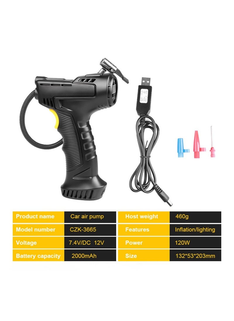 ARNOTEC Air Compressor Tire Inflator, Portable Handheld Car Tire Inflator with Digital Display and LED Light, 12V Rechargeable Electric Tire Pump for Car Motorcycle Bike Balls and Inflators (Wireless Version)  - Image 2