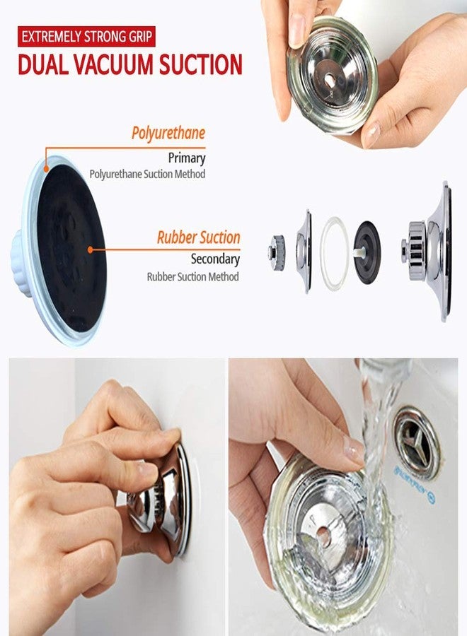 Bath Beyond BATHBEYOND Shower Caddy Suction Cup Tier Shower Shelf - Adjustable Shower Caddy 400 Stainless Steel No-Drilling and Extra Adhesive Sticker for More Stronger Suction (2Tier) - Image 4