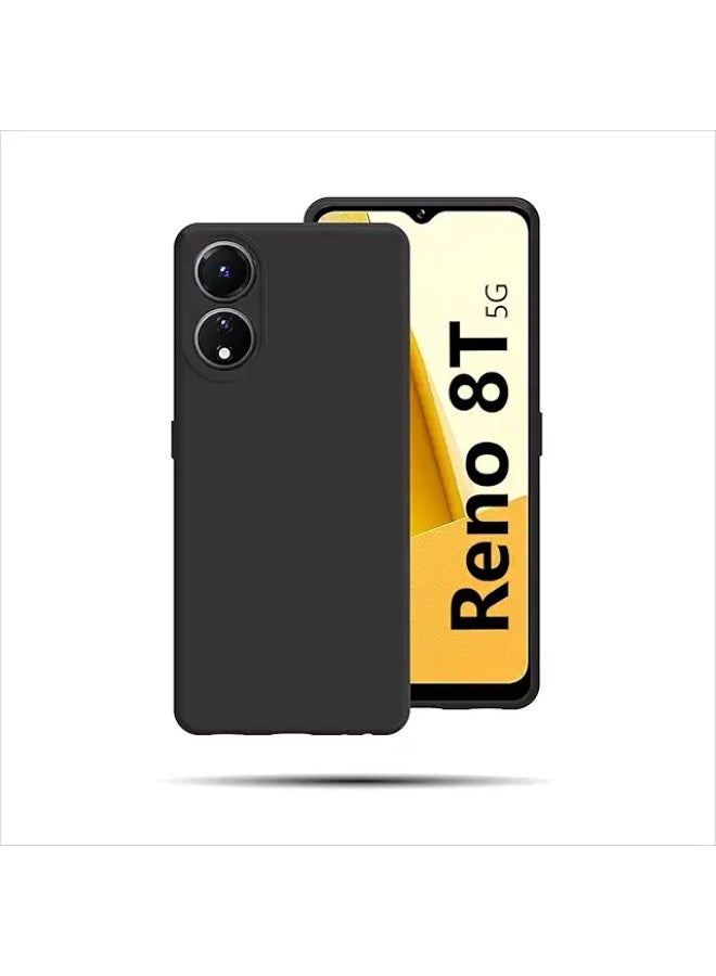 Protective Cover For  Oppo Reno 8T 5G , Slim Fit Soft Back TPU Case Flexible Silicone Cover Compatible For Oppo Reno 8T 5G - Black