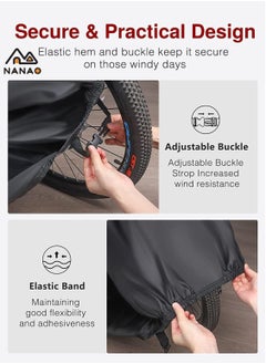 NANAO Bike Cover Waterproof Outdoor Bicycle Covers for Mountain and Road Bikes with waterproof storage bag, Rain Sun UV Proof,210D black-coated bicycle cover Rainproof sunblock electric vehicle cover  - Image 3