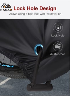 NANAO Bike Cover Waterproof Outdoor Bicycle Covers for Mountain and Road Bikes with waterproof storage bag, Rain Sun UV Proof,210D black-coated bicycle cover Rainproof sunblock electric vehicle cover  - Image 4