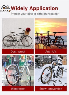NANAO Bike Cover Waterproof Outdoor Bicycle Covers for Mountain and Road Bikes with waterproof storage bag, Rain Sun UV Proof,210D black-coated bicycle cover Rainproof sunblock electric vehicle cover  - Image 5