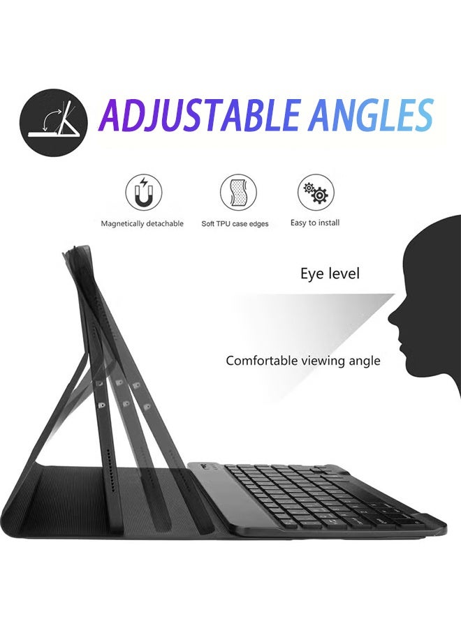 Matepad Se 11 Cover 11 Inch Tablet Bluetooth Keyboard Case Detachable Wireless Keyboard Pen Holder Ultra-Thin Leather Smart Case With Mouse+ Free Anti-Glare Screen Protector-Anti-Drop And Sandstorm Proof- Violet  - Image 4