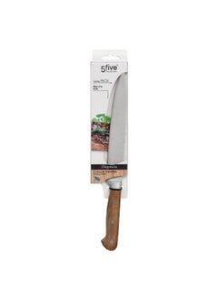 Elegancia Stainless Steel Slicing Knife Silver and Brown 2 x 34.5 x 3 cm 146605