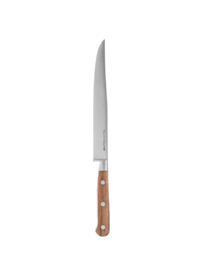 Five Simply Smart Elegancia Stainless Steel Slicing Knife Silver and Brown 2 x 34.5 x 3 cm 146605