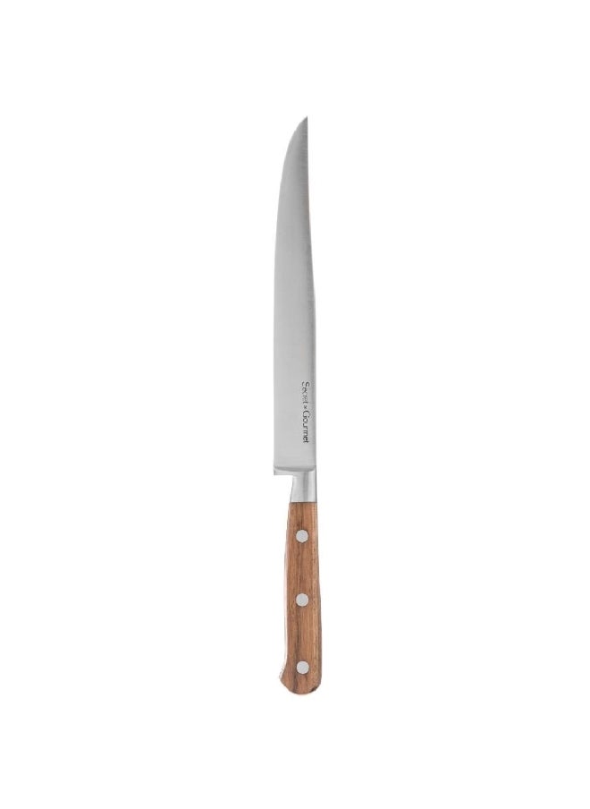 Five Simply Smart - Elegancia Stainless Steel Slicing Knife Silver and Brown 2 x 34.5 x 3 cm 146605 - Image 1