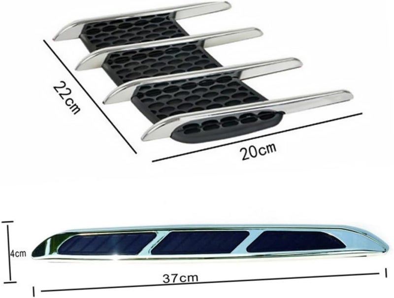 Unomor 2pairs Abs Shark Fin Car Hood Vents Durable Decorative Air Outlet Stickers for Engine Cover Easy to Install Automotive Accessories for Custom Car Styling - Image 2