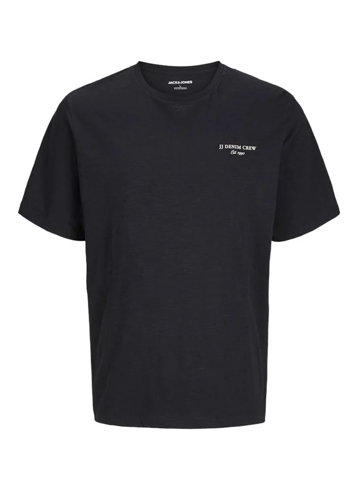 JACK & JONES Jjjeff Monogram Detail Crew Neck T-Shirt