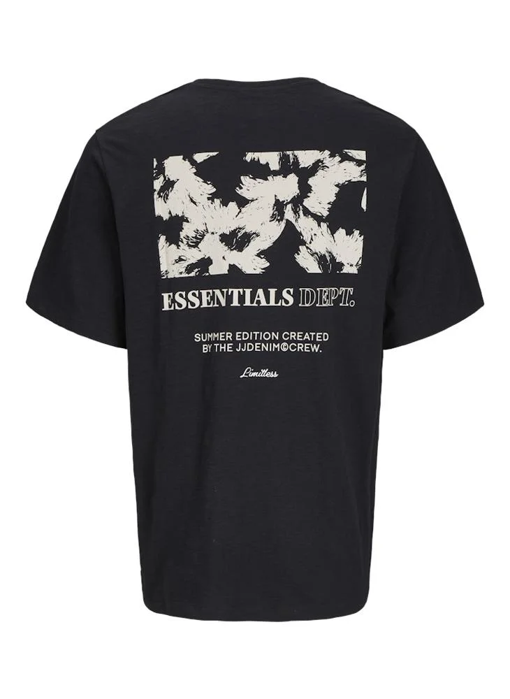 JACK & JONES Jjjeff Monogram Detail Crew Neck T-Shirt