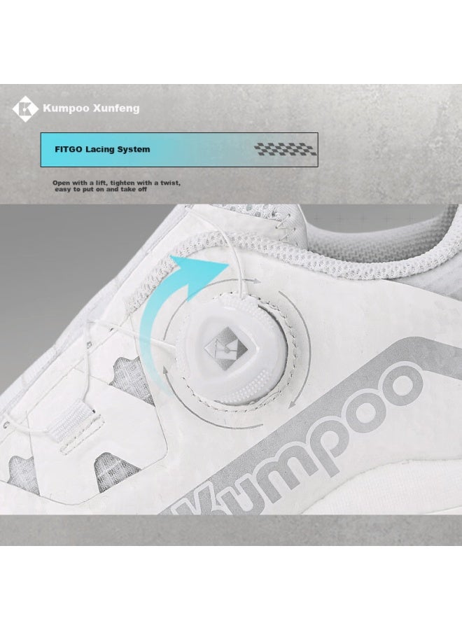Kumpoo Featherweight Badminton Shoes Shunyin D99 Anti-twist Shock Absorption Non-slip Button Lace Uni White Size 36 - Image 4
