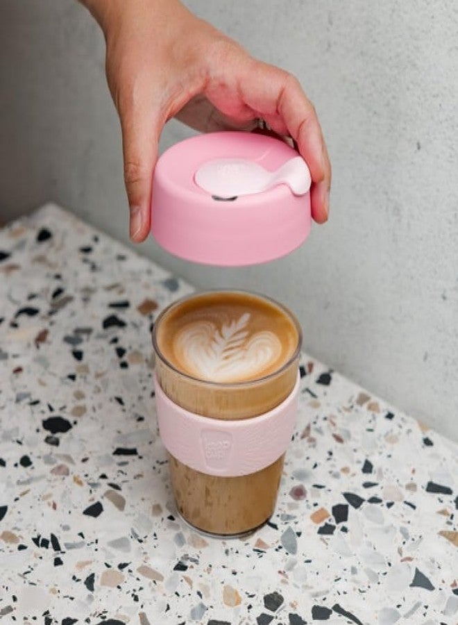 KeepCup Original, Lightweight Plastic Reusable Coffee Cup with Splashproof Sipper Lid - Large 16oz/454ml - Peaches - Image 2
