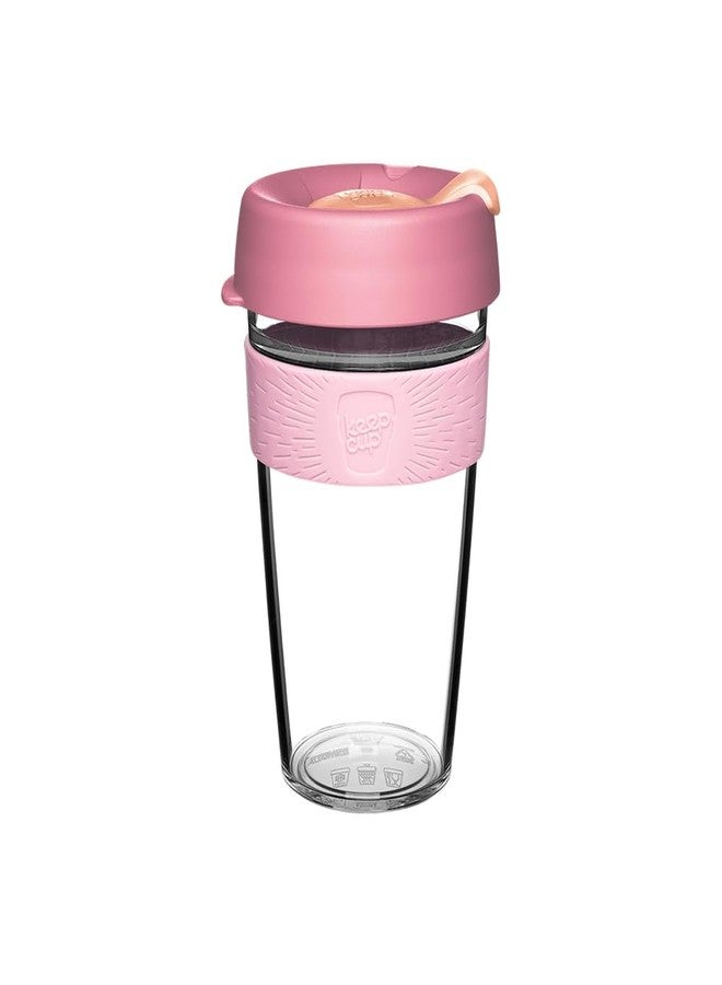KeepCup Original, Lightweight Plastic Reusable Coffee Cup with Splashproof Sipper Lid - Large 16oz/454ml - Peaches - Image 1