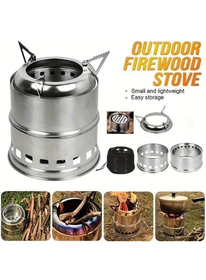 إسكدنيا موقد نار تخييم محمول من الفولاذ المقاوم للصدأ للاستخدام الداخلي والخارجي - Image 2