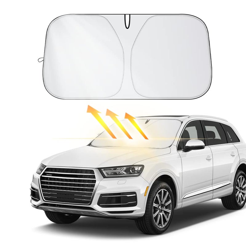 Front Windshield Portable Folding Sun Blocker UV Heat Resistant Keeps Car Cool Universal Fit for Car Truck SUV XL 6299 3346 inch