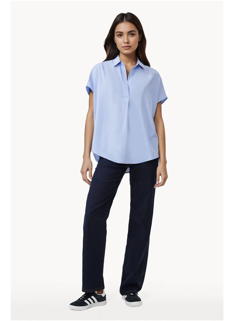 فرنش كونكشن V Neck Regular Polyester Blouse