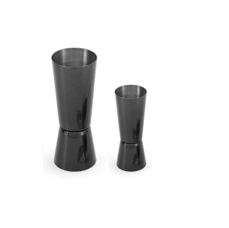 Dynore Stainless Steel Double Sided Tall Peg Measure Set of 30/60, 20/40 ml Black - Image 1