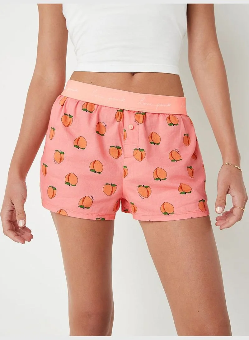 PINK Flannel Boxy Pajama Shorts