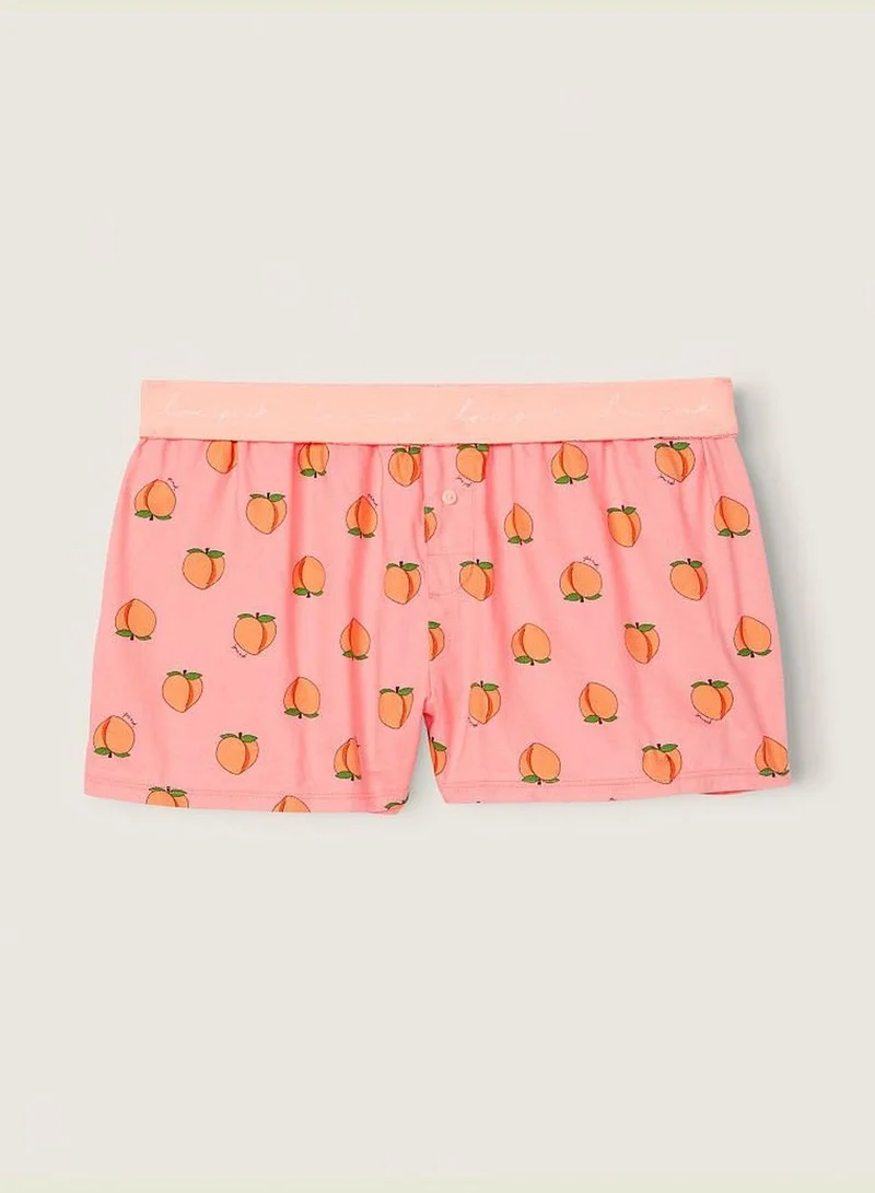 PINK Flannel Boxy Pajama Shorts