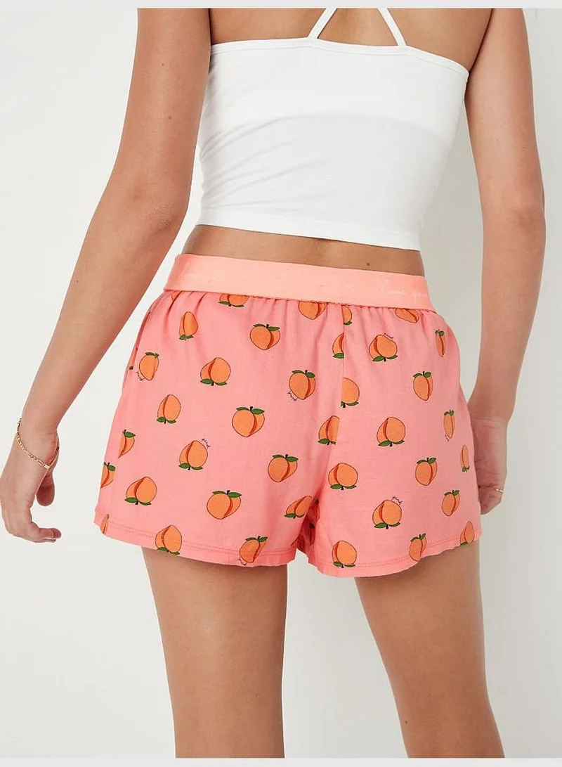 PINK Flannel Boxy Pajama Shorts