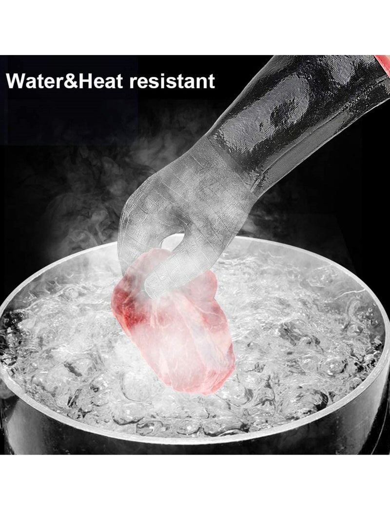 SYOSI BBQ Gloves,14IN 932℉ Heat Resistant For Grill/S moker/Cooking/Pit/Barbecue, Textured Palm Handle Greasy Food on Your Fryer/Grill/Oven Without Slip, Waterproof, Oil Resistant, Very Easy to Clean  - Image 4