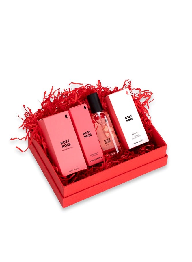 Candy Addict Candy Addict Rosy Rose Love Box - EDP 50 ml + Hair Mist 50 ml + Perfume Oil 10 ml + Body Mist 100 ml - Image 1