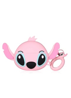 Case for Airpod Pro Cute Fashion Soft Silicone Fun Cartoon Cover Anime Protective Skin for AirPods Pro Shell Funny Design for Air Pods Pro Cases with Keychain, Girls Kids Pink Ear Stitch