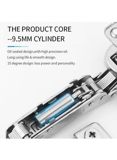 FLORISCA Florisca Stainless Steel Soft Close Hydraulic Clip on Concealed Hinges for Full Overlay Door 0 Degree CrankStyle Steel Clipon Soft Close Concealed Cabinet Hinges  - Image 3