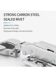 FLORISCA Florisca Stainless Steel Soft Close Hydraulic Clip on Concealed Hinges for Full Overlay Door 0 Degree CrankStyle Steel Clipon Soft Close Concealed Cabinet Hinges  - Image 4