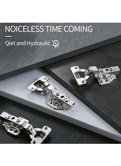 FLORISCA Florisca Stainless Steel Soft Close Hydraulic Clip on Concealed Hinges for Full Overlay Door 0 Degree CrankStyle Steel Clipon Soft Close Concealed Cabinet Hinges  - Image 2
