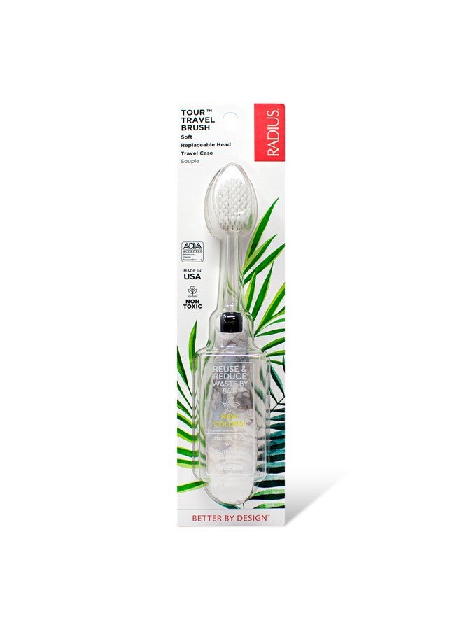 راديوس فرشاة أسنان RADIUS للسفر، مصنوعة من حجر كالاكاتا، خالية من مادة BPA ومعتمدة من جمعية طب الأسنان الأمريكية (ADA)، مصممة لتحسين صحة اللثة وتقليل خطر الإصابة بأمراض اللثة، عبوة واحدة - Image 2