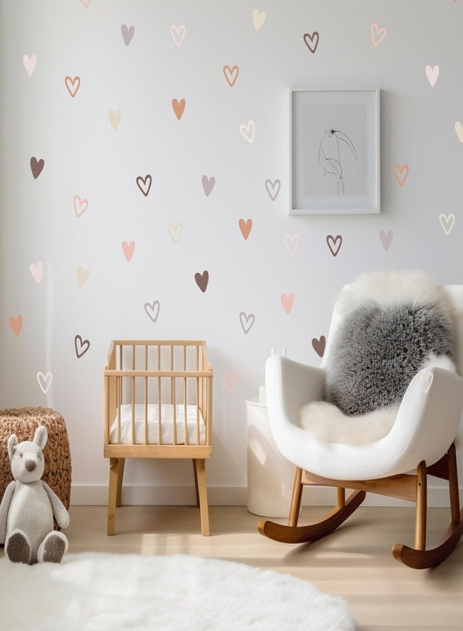 Shine Inside 72psc Boho Heart Wall Stickers Girls Bedroom Removable Wall Decals Nursery Kids Decor, Cute Decorations, Pastel Hearts Wall Art Stickers for Kids Room Bedroom Playroom Nursery Room - Image 4