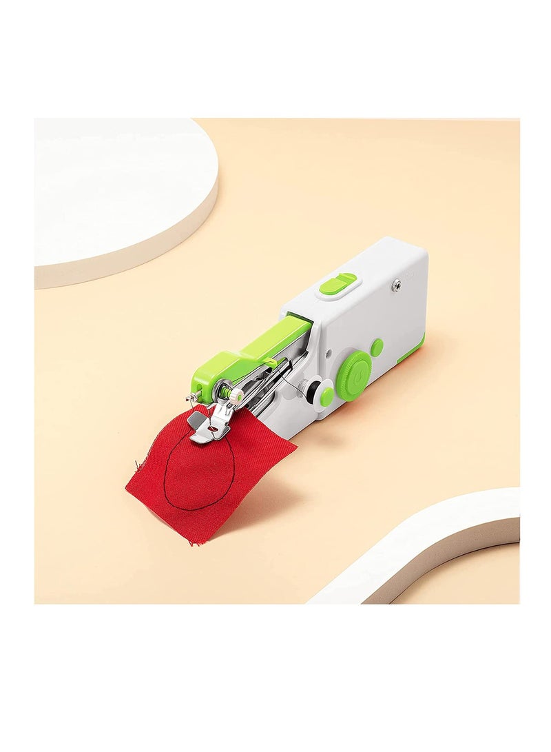 Barakah Mini Handle Sewing Machine Portable Electric Handheld Machine Quick Stitch Tool For Fabric Clothing Kids Cloth Pet Clothes Green - Image 1