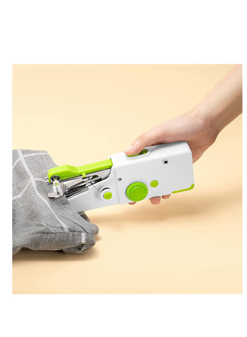 Barakah Mini Handle Sewing Machine Portable Electric Handheld Machine Quick Stitch Tool For Fabric Clothing Kids Cloth Pet Clothes Green - Image 2