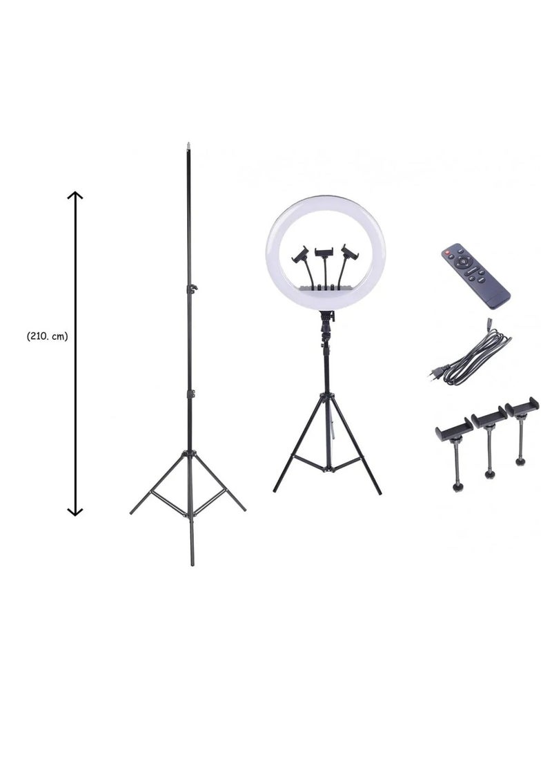 Generic - RL-18" LED Soft Ring Light with Remote Control, Adjustable Brightness, Non-Slip Design - Image 1